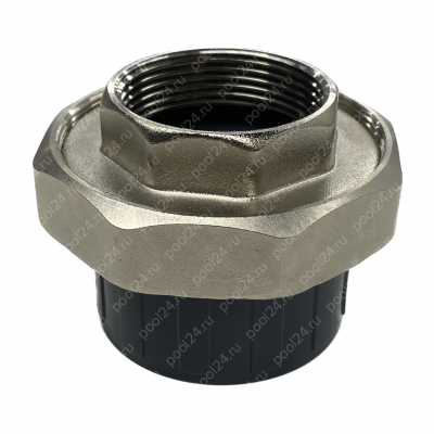 Муфта разборная переходная ПВХ/латунь ВР d50x1-1/2" AQUAVIVA