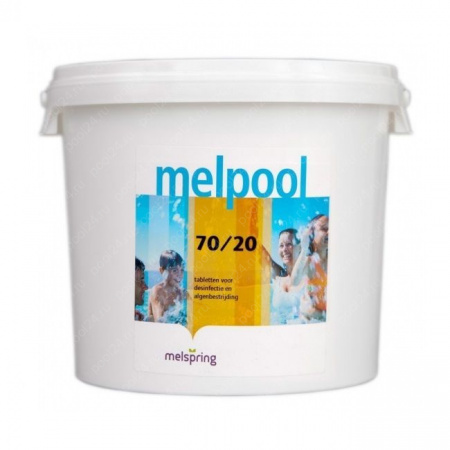 Дезинфектант для бассейна на основе гипохлорита кальция Melpool N.X 70/20 в таблетках (5 кг) - фото 1