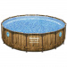 Каркасный бассейн Bestway Steel Дерево 56725 (488х122 см) с картриджным фильтром, лестницей и тентом - фото 1